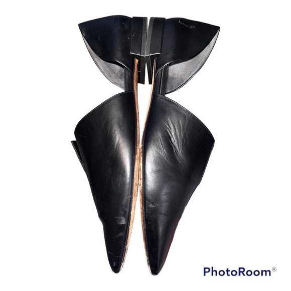 Vince Black Darlington D’orsay Leather Flats - Picture 5 of 10